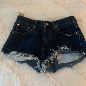 Levi mini jean shorts